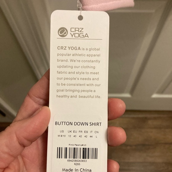 NWT CRZ YOGA Pink Peony Soft Fleece oversized shirt jacket size M (8/10) - Picture 10 of 11